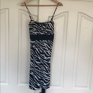 Zebra print dress w/ tie